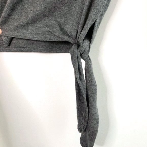 NWT A New Day Soft Side Tie Hem Long Sleeve Top Dark Heather Grey Size Small - Picture 6 of 16